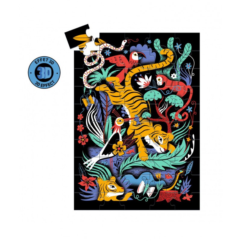 Djeco - Wizzy Puzzle, Tijgersprong 50 stukjes