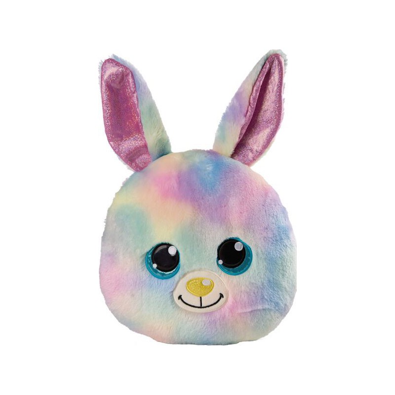 Kussen knuffel haas Rainbow Candy, 32x32 cm, Glubschis