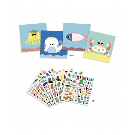 Djeco -Creëren met stickers, zeedieren