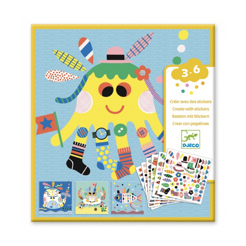 Djeco -Creëren met stickers, zeedieren