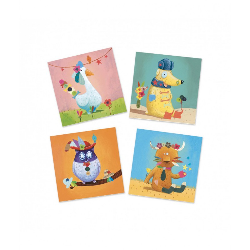 Djeco -Creëren met stickers, Dieren