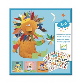 Djeco -Creëren met stickers, Dieren
