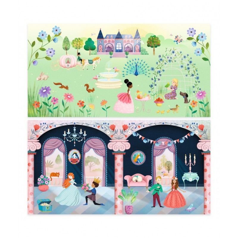 Djeco - Sticker story, Leven in het kasteel