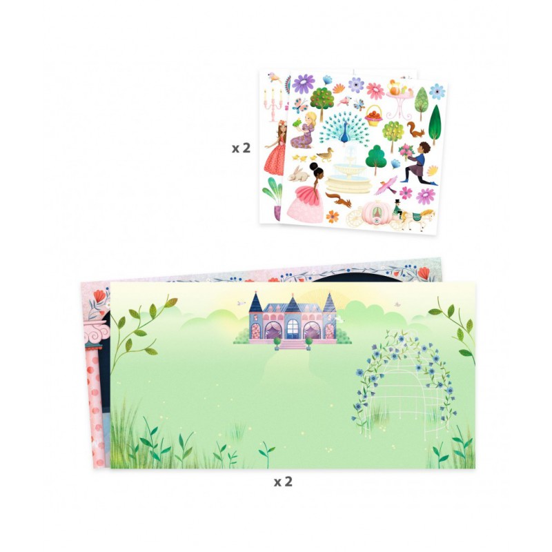 Djeco - Sticker story, Leven in het kasteel