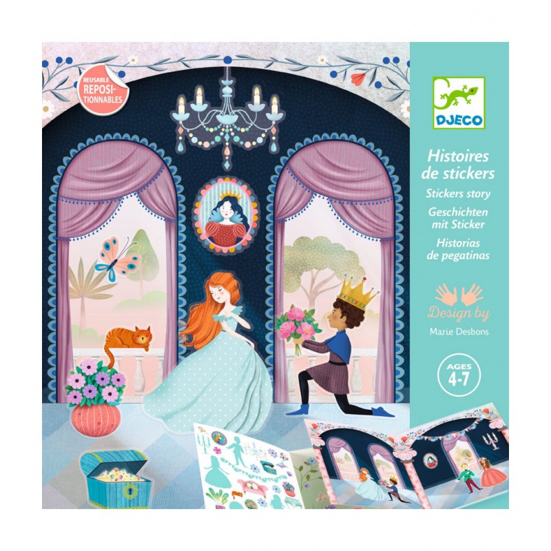 Djeco - Sticker story, Leven in het kasteel