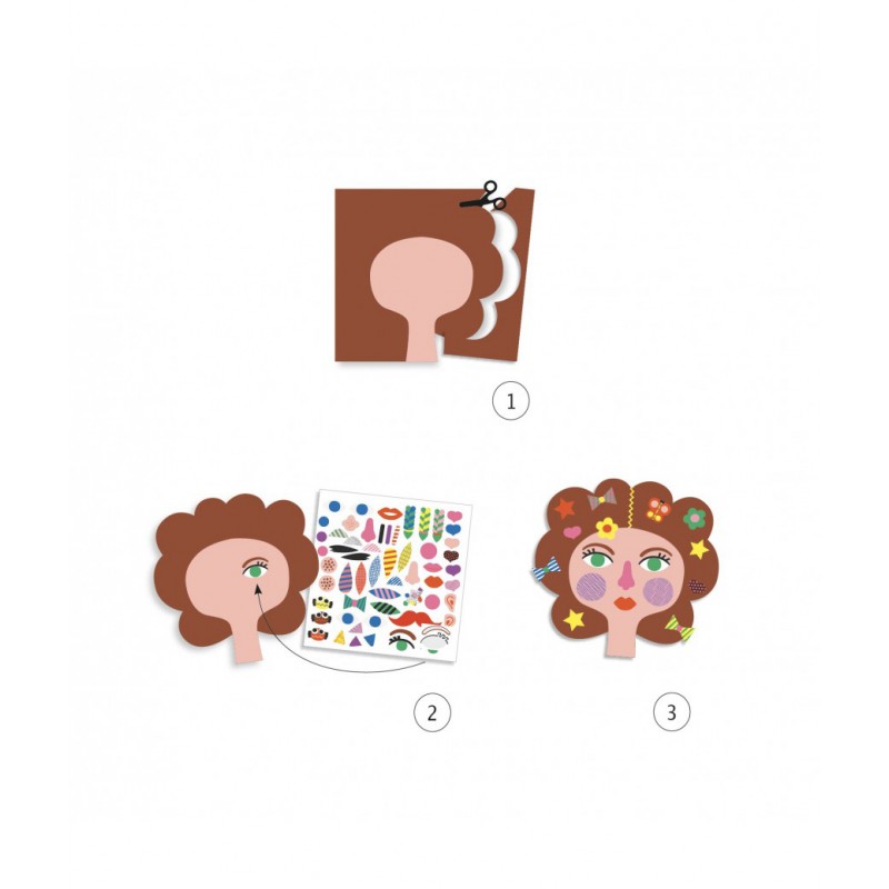 Djeco -Creëren met stickers, Kapper