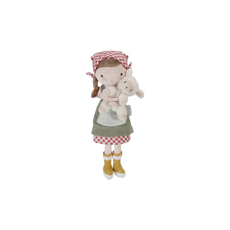 Knuffelpop boerin Rosa met schaap 35cm - Little Dutch