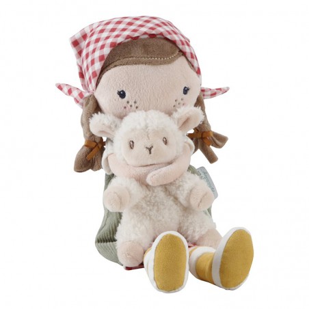 Knuffelpop boerin Rosa met schaap 35cm - Little Dutch