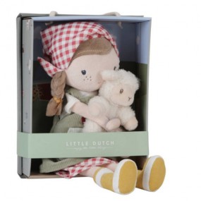 Knuffelpop boerin Rosa met schaap 35cm - Little Dutch