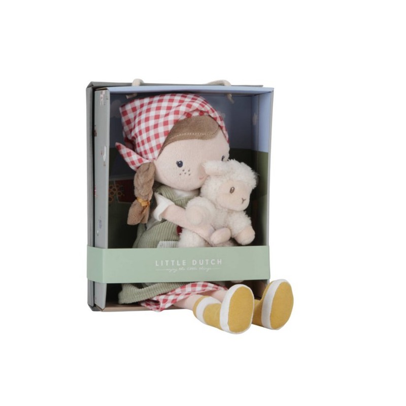 Knuffelpop boerin Rosa met schaap 35cm - Little Dutch