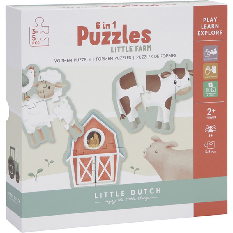 6 in 1 puzzel  little farm - Little Dutch