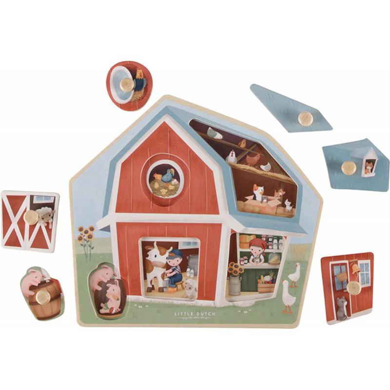 Houten puzzel  little farm - Little Dutch