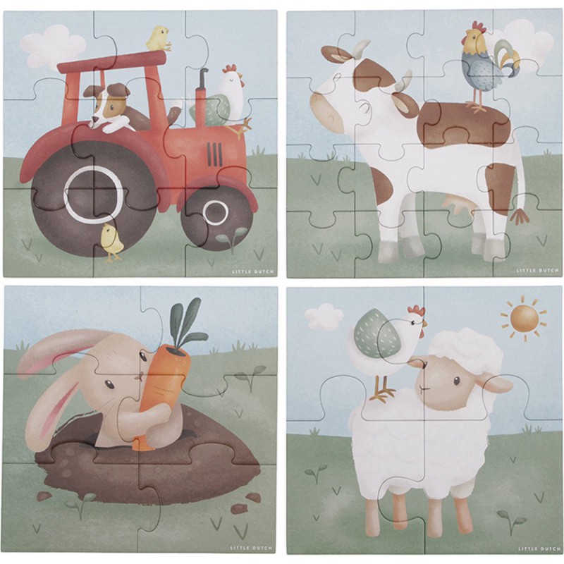 4 in 1 puzzel  little farm - Little Dutch