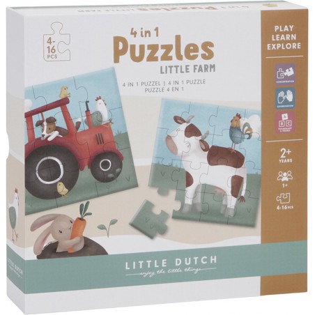 4 in 1 puzzel little farm - Little Dutch