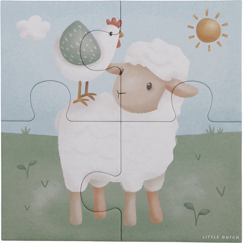 4 in 1 puzzel  little farm - Little Dutch