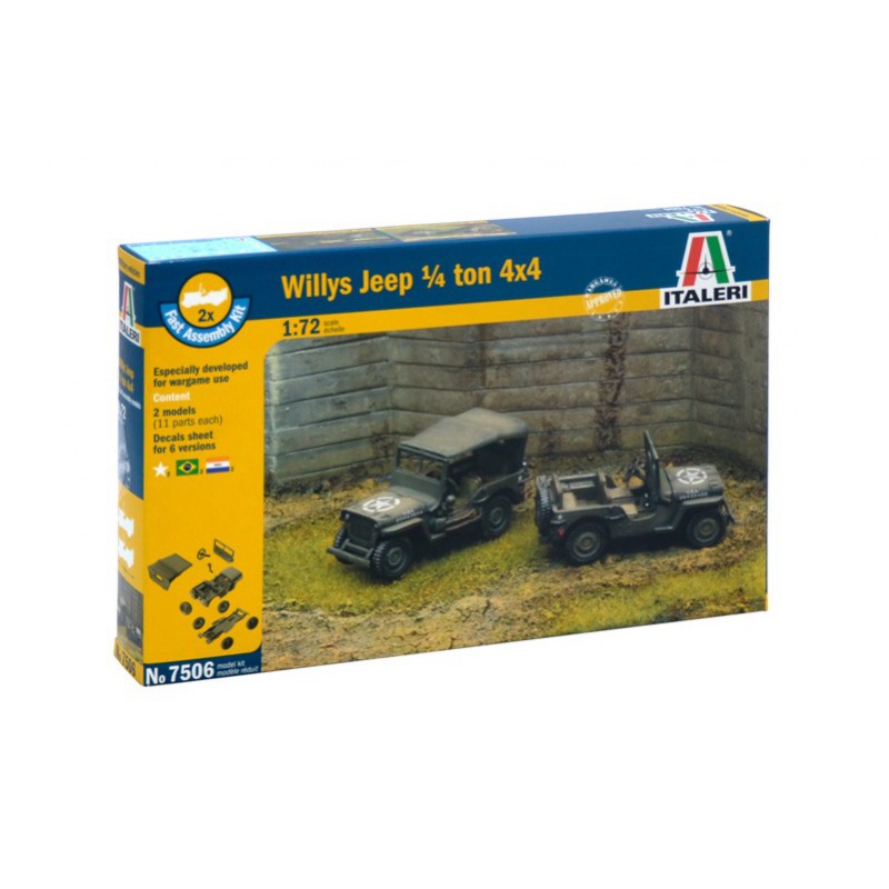 2x-willys-jeep-14-ton-172-italeri