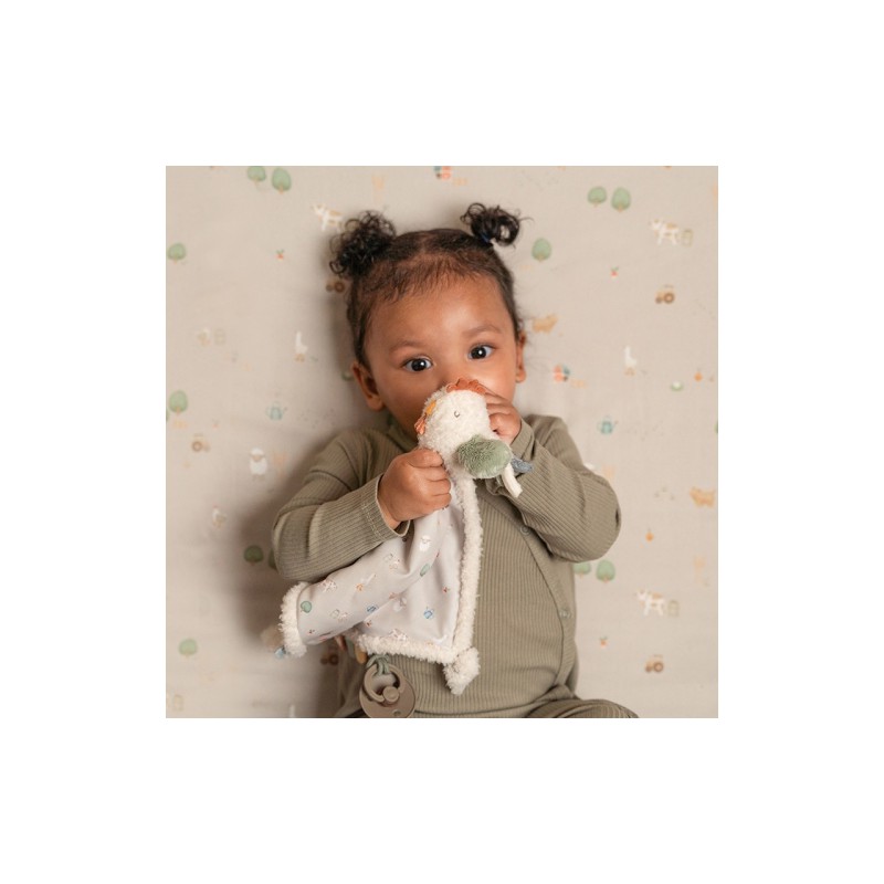 Knuffeldoekje kip little farm - Little Dutch