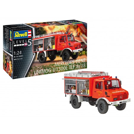 Brandweerwagen Mercedes-Benz Unimog U1300L TLF 8/18, 1:24, Revell