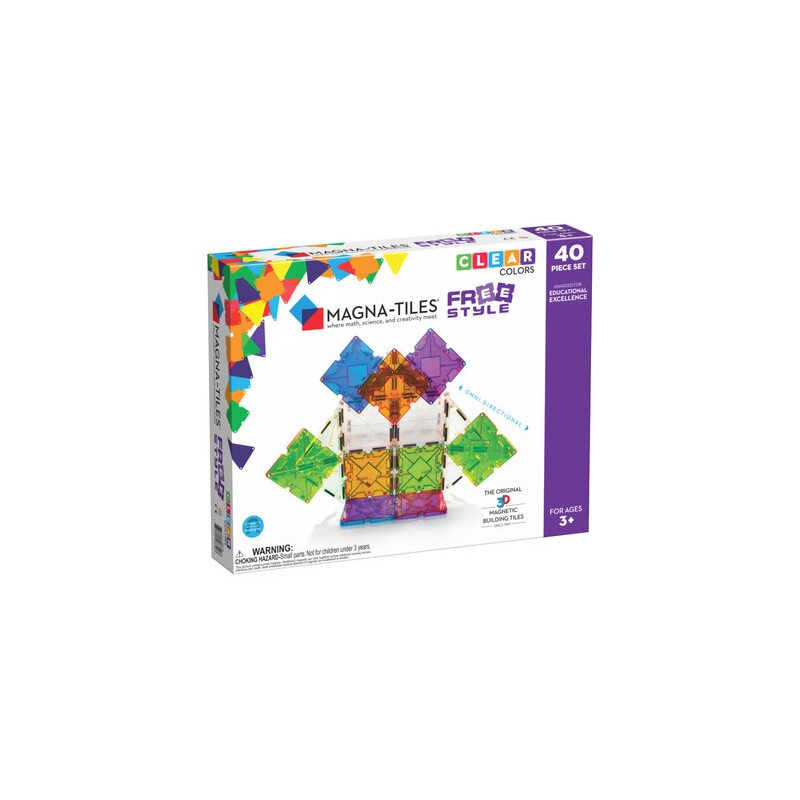 Magna-Tiles: Clear Colors Freestyle 40 stuks