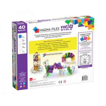 Magna-Tiles: Clear Colors Freestyle 40 stuks