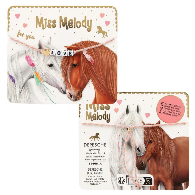 Miss Melody Armband textiel met statement 12668