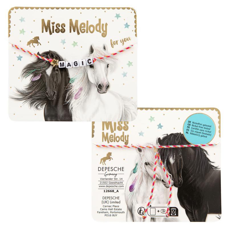 Miss Melody Armband textiel met statement 12668
