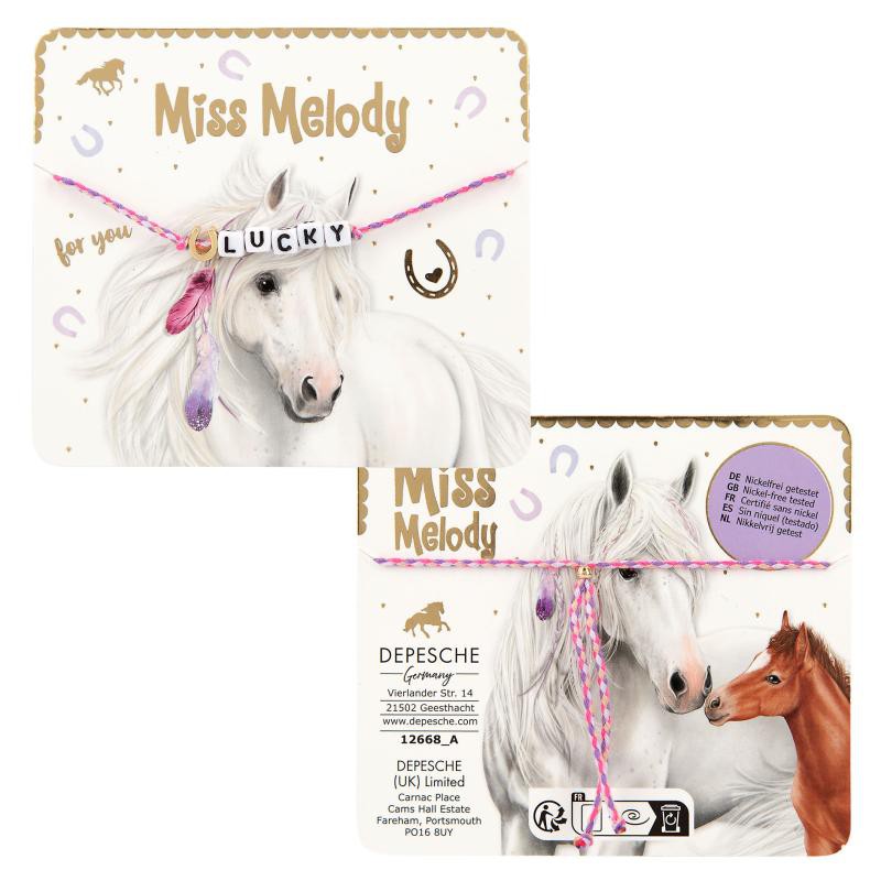 Miss Melody Armband textiel met statement 12668