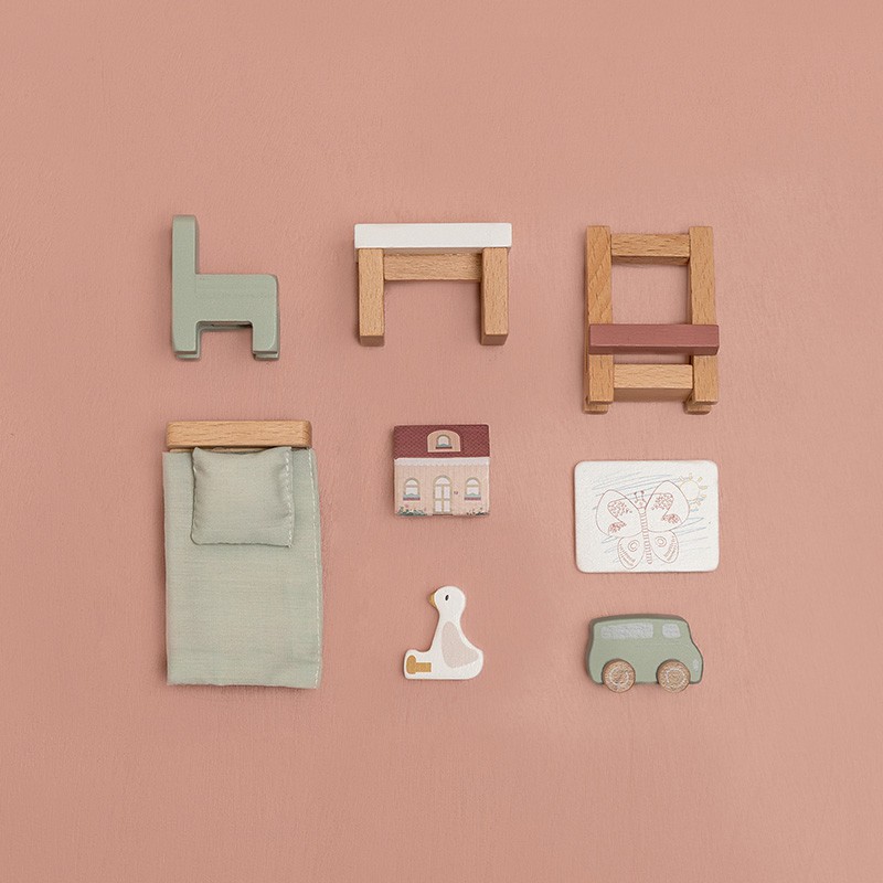 Houten Poppenhuis uitbreiding - kinderkamer - Little Dutch