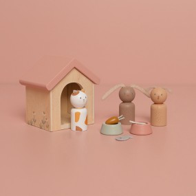 Houten Poppenhuis uitbreiding - huisdieren - Little Dutch