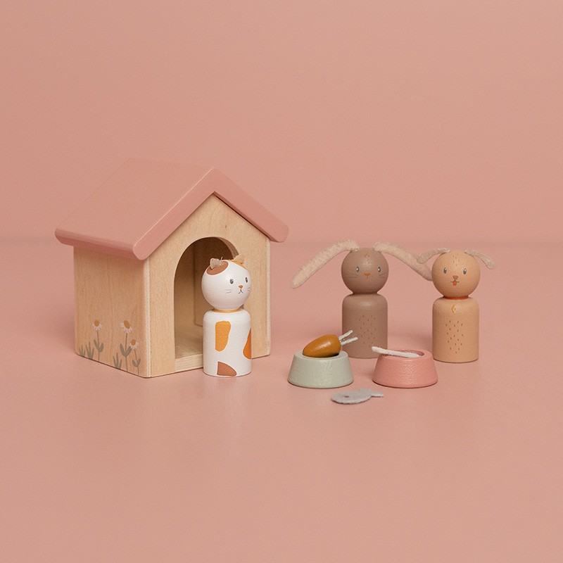 Houten Poppenhuis uitbreiding - huisdieren - Little Dutch
