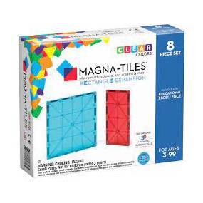 Magna-Tiles: Clear Colors Rechthoeken uitbreiding 8 stuks