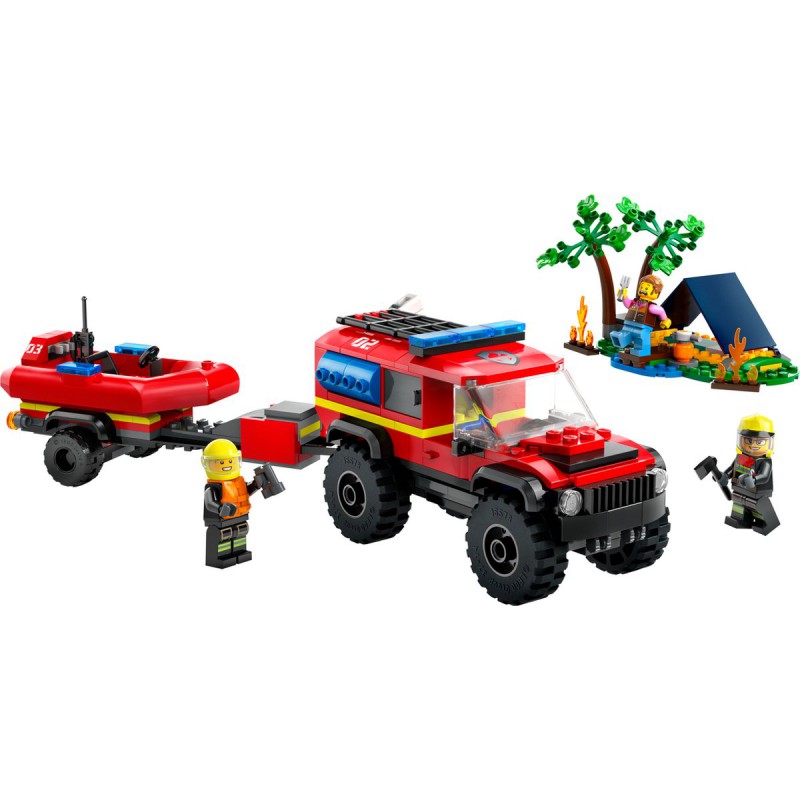 LEGO - City 4x4 brandweerauto met reddingsboot 60412
