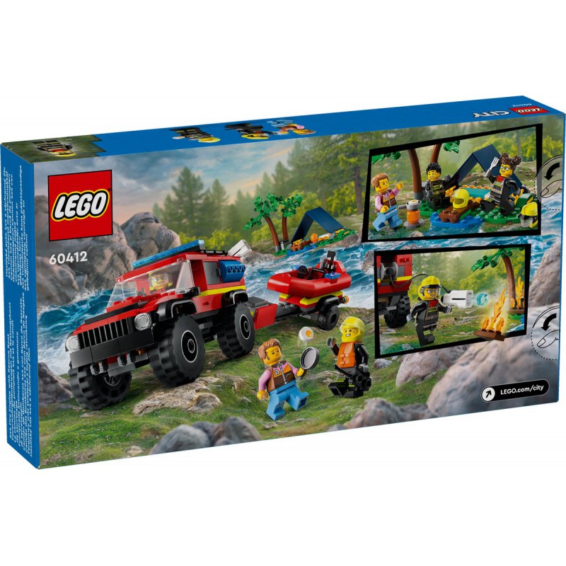 LEGO - City 4x4 brandweerauto met reddingsboot 60412