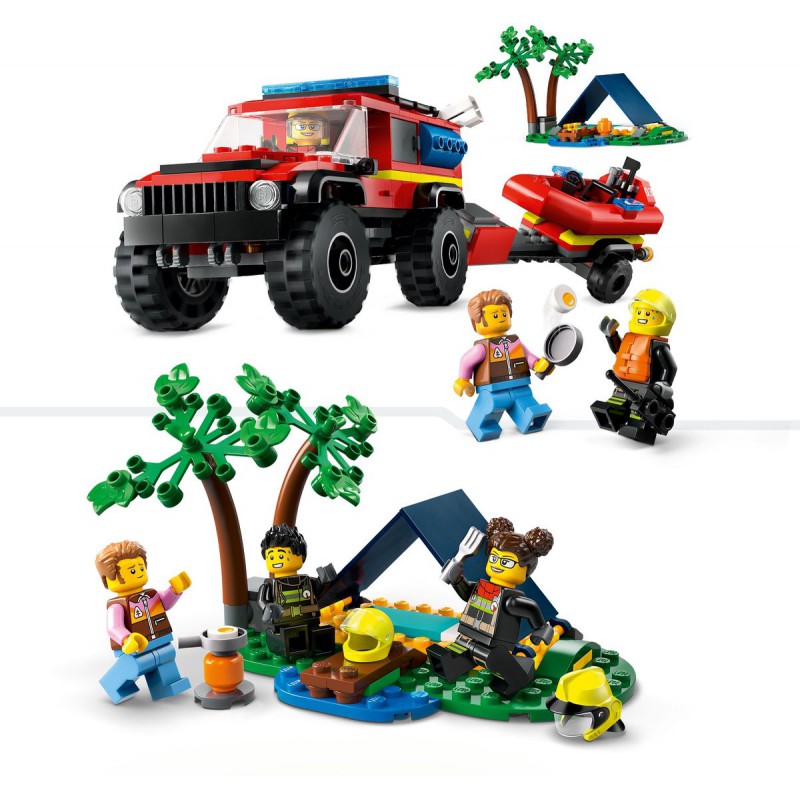LEGO - City 4x4 brandweerauto met reddingsboot 60412