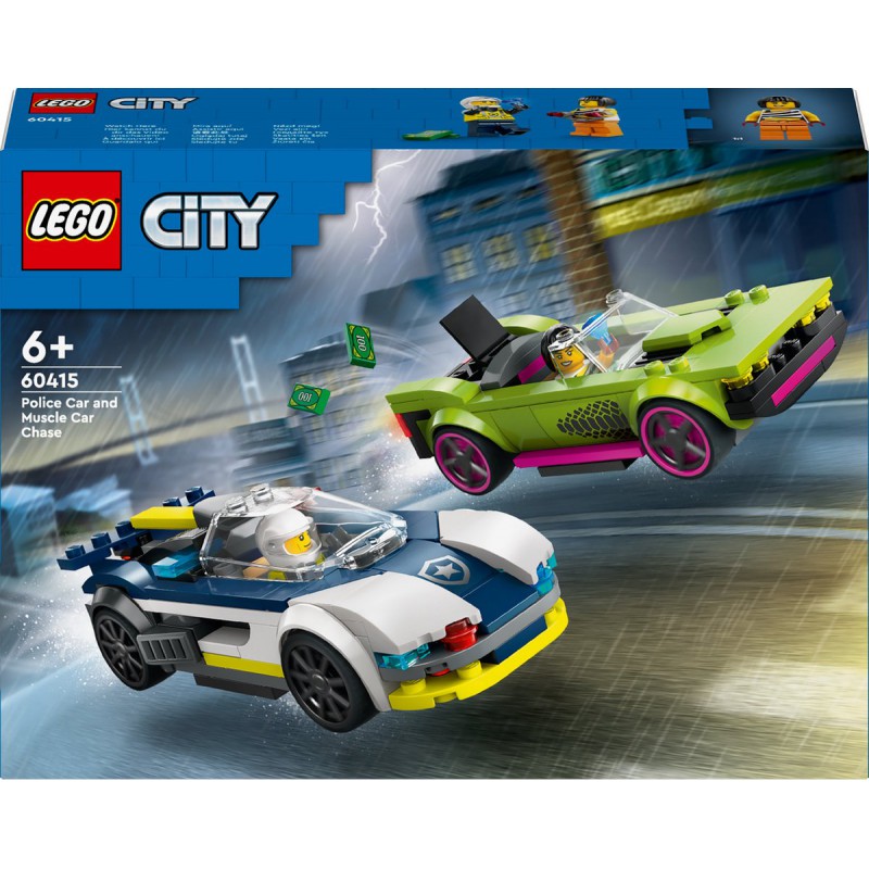 LEGO City 60415 Politiewagen en snelle autoachtervolging