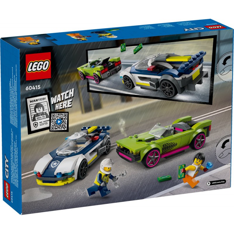 LEGO City 60415 Politiewagen en snelle autoachtervolging