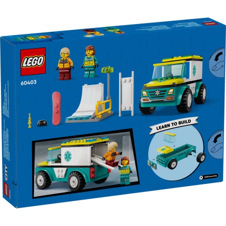 LEGO City 60403 Ambulance en snowboarder