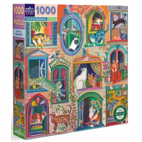 Cats in Window Eeboo 1000 stukjes  puzzel
