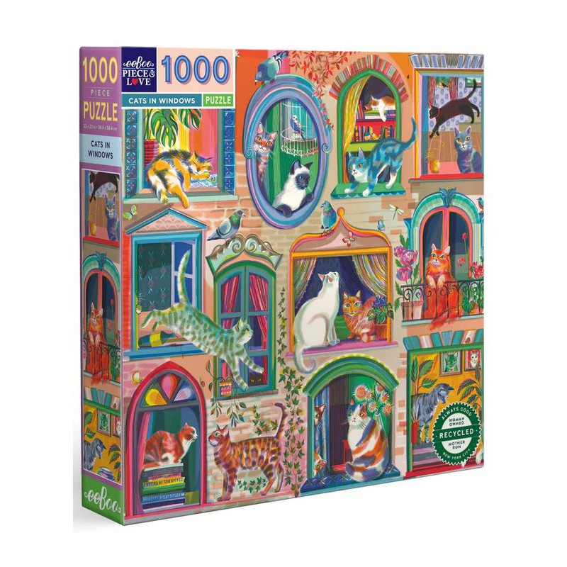 Cats in Window Eeboo 1000 stukjes  puzzel