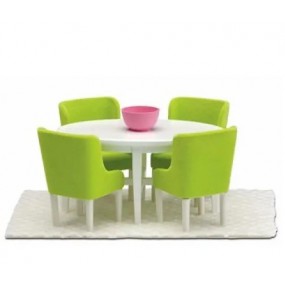 Lundby Eetkamer set 4 stoelen