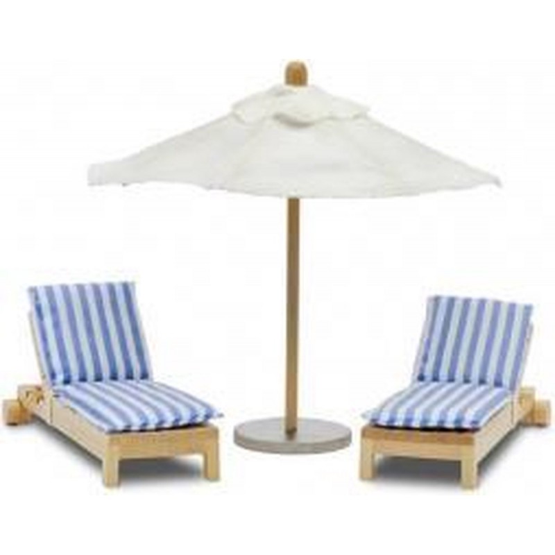 Lundby Stockholm ligbedden met parasol