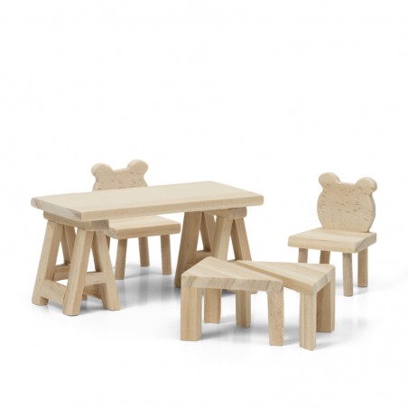 Lundby Poppenhuis accessoires tafel/stoelen