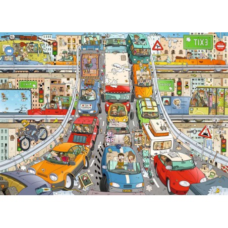 1000stukjes Ravensburger Rearview mirror - Verkeerschaos