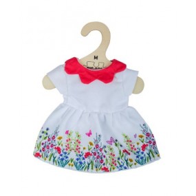 Witte jurk met bloemen medium, Bigjigs toys
