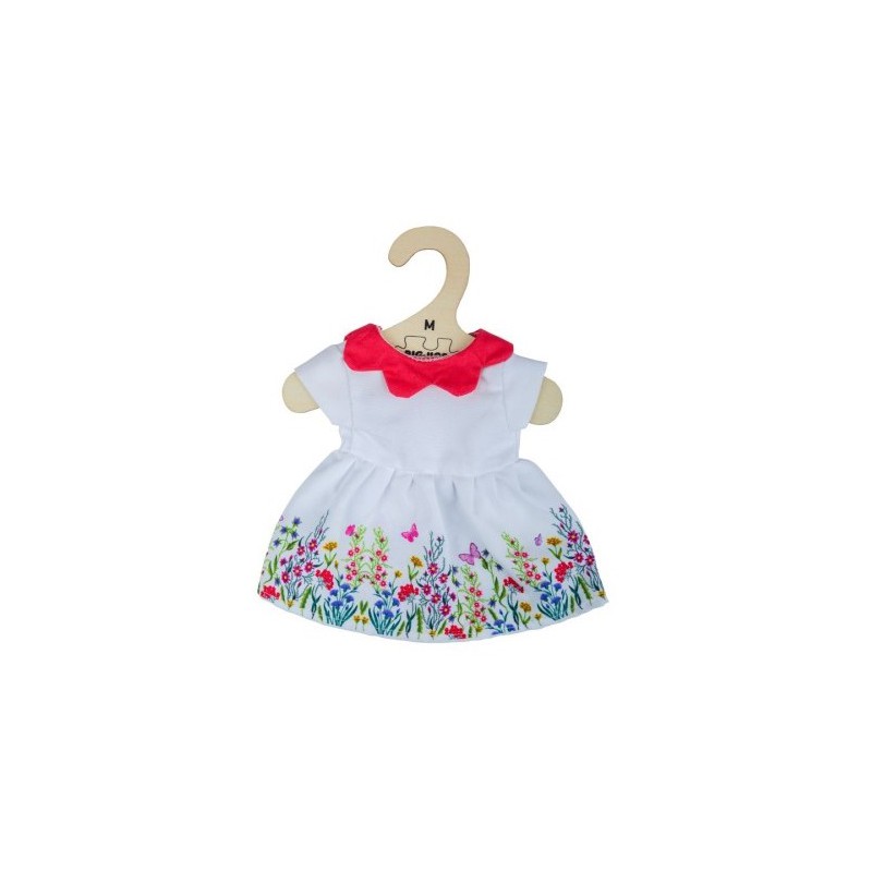 Witte jurk met bloemen medium, Bigjigs toys