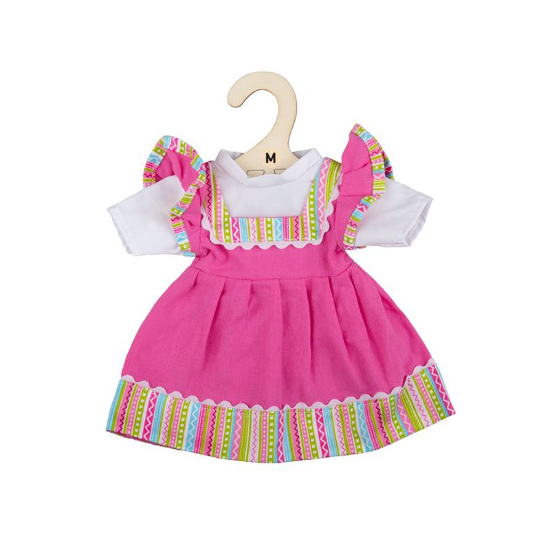 Roze jurk met streepjes bies medium, Bigjigs toys