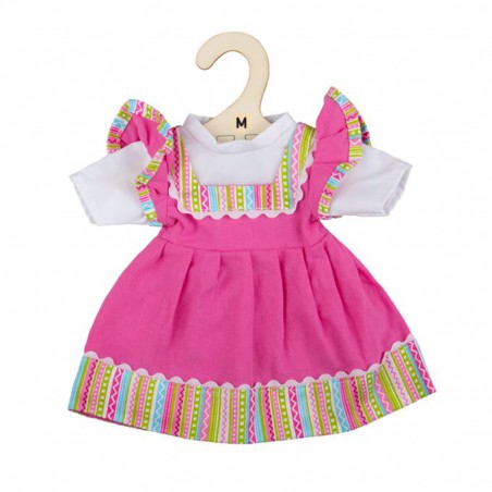 Roze jurk met streepjes bies medium, Bigjigs toys