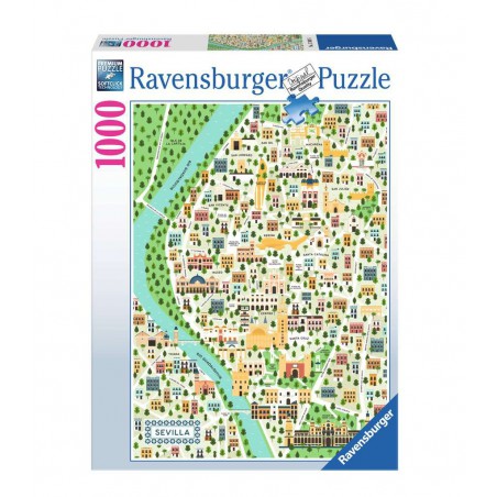 1000stukjes Ravensburger Kaart van Sevilla