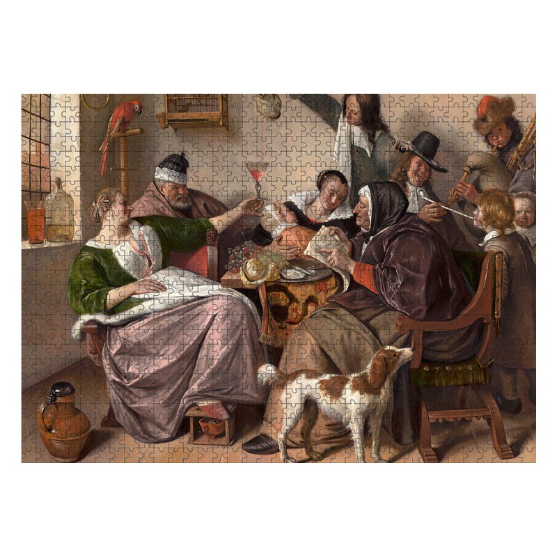 As the old sing, So Pipe the Young - Jan Steen 1000stukjes Puzzelman