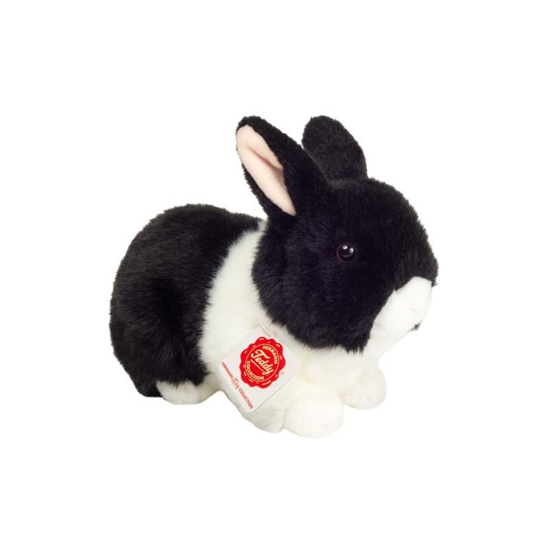 Hermann Teddy - Konijn zwart wit 23cm